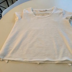 Soft Surroundings white top with beautiful lace back.